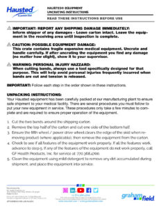 Hausted® Uncrating Instructions